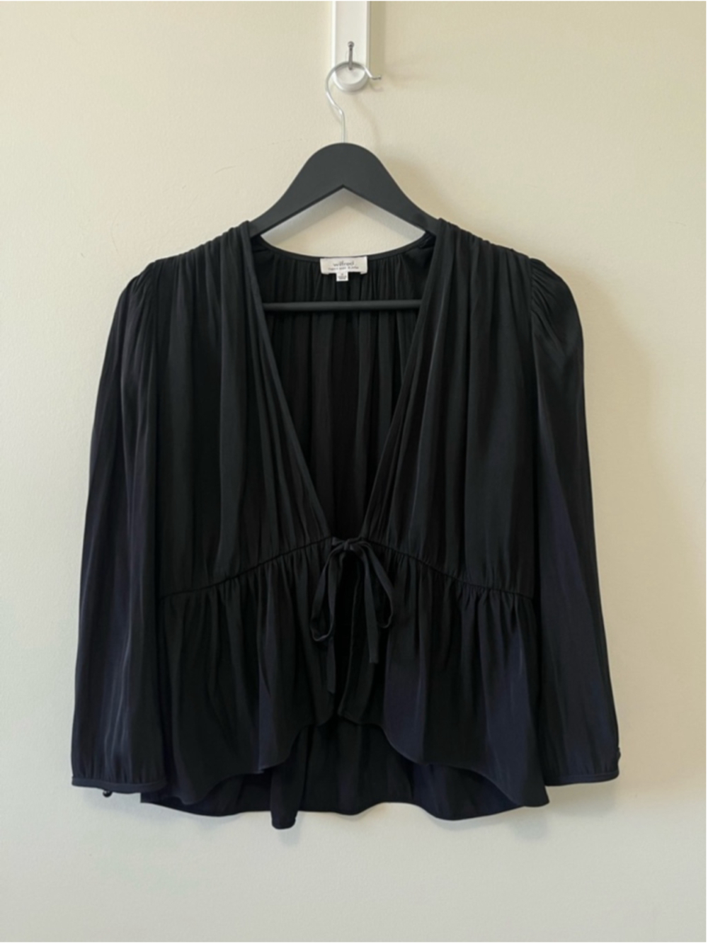 ARITZIA WILFRED SHANINA BLOUSE BLACK SIZE M